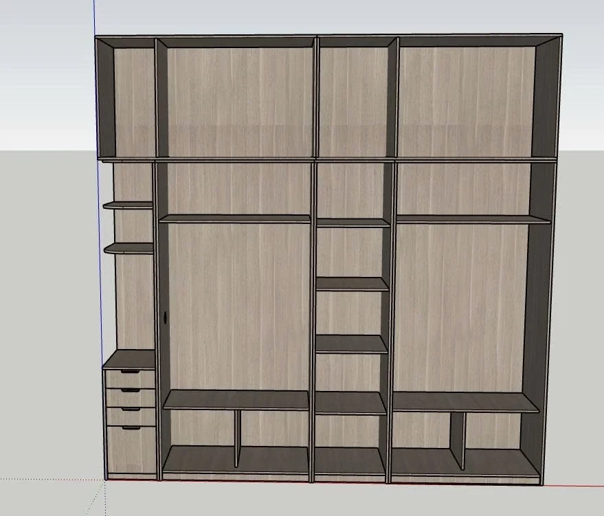 嵌入式定制衣柜 3D 设计图